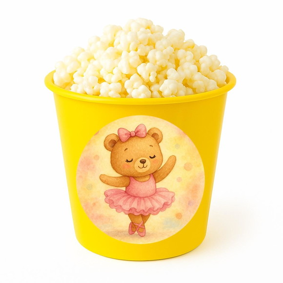 Balde de Pipoca Personalizado Infantil Ursinha Bailarina - Imagem 4