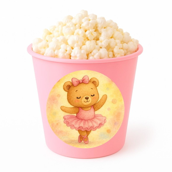 Balde de Pipoca Personalizado Infantil Ursinha Bailarina - Imagem 3