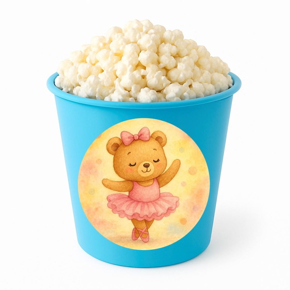Balde de Pipoca Personalizado Infantil Ursinha Bailarina - Imagem 2