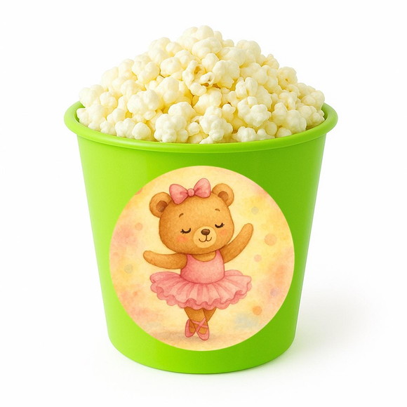 Balde de Pipoca Personalizado Infantil Ursinha Bailarina - Imagem 5