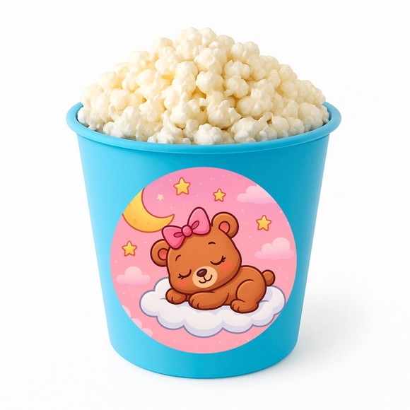 Balde de Pipoca Personalizado Infantil Ursinha Soninho - Imagem 2
