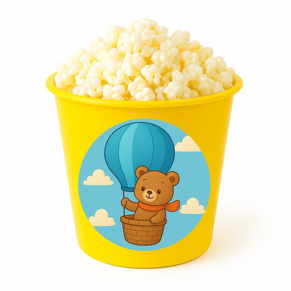 Balde de Pipoca Personalizado Infantil Ursinho Baloeiro - Imagem 4