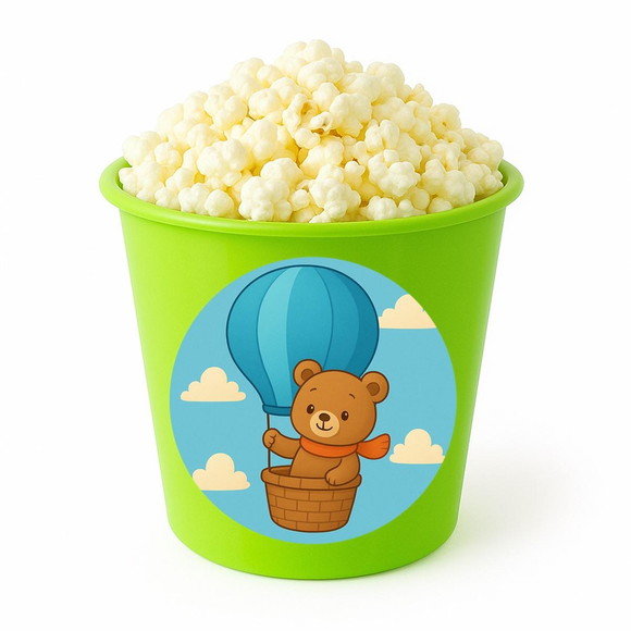 Balde de Pipoca Personalizado Infantil Ursinho Baloeiro - Imagem 5