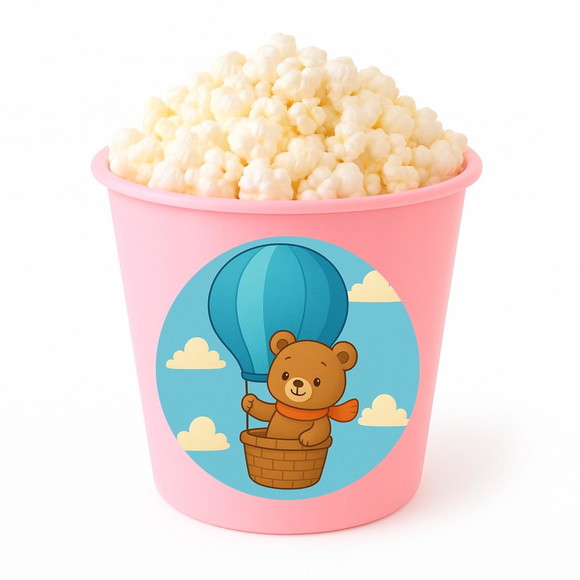 Balde de Pipoca Personalizado Infantil Ursinho Baloeiro - Imagem 3