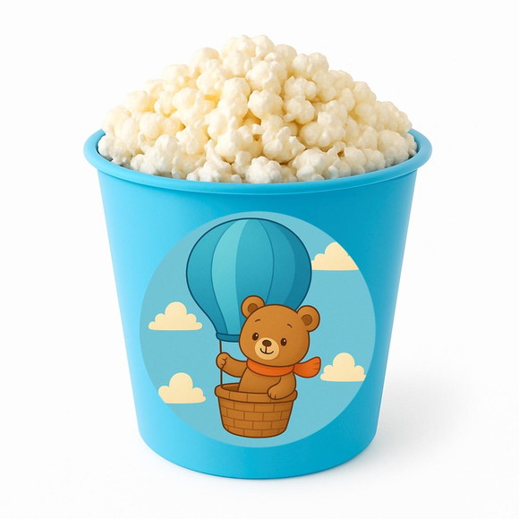 Balde de Pipoca Personalizado Infantil Ursinho Baloeiro - Imagem 2