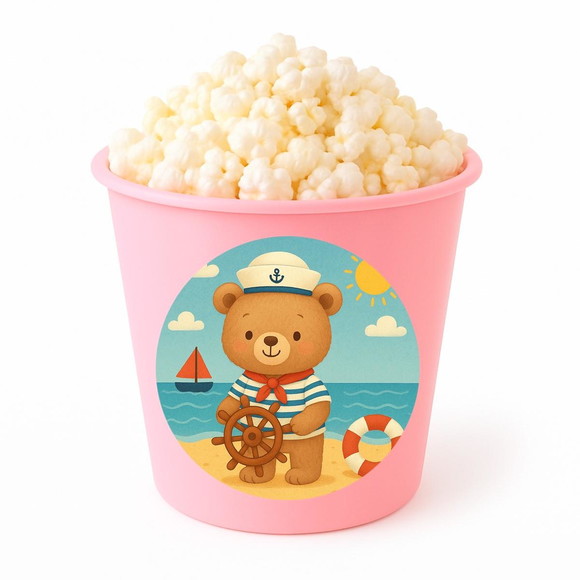 Balde de Pipoca Personalizado Infantil Ursinho Marinheiro - Imagem 3