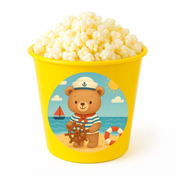 Balde de Pipoca Personalizado Infantil Ursinho Marinheiro - Imagem 4