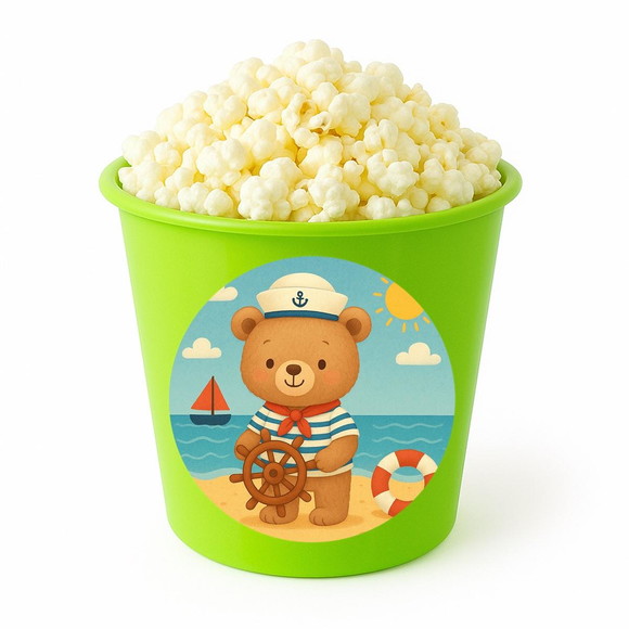 Balde de Pipoca Personalizado Infantil Ursinho Marinheiro - Imagem 5