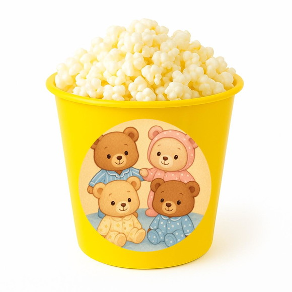 Balde de Pipoca Personalizado Infantil Ursinhos de Pijama - Imagem 4
