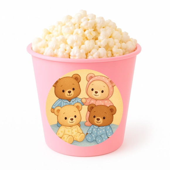 Balde de Pipoca Personalizado Infantil Ursinhos de Pijama - Imagem 3