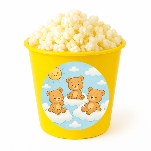 Balde de Pipoca Personalizado Infantil Ursinhos na Nuvem - Imagem 4