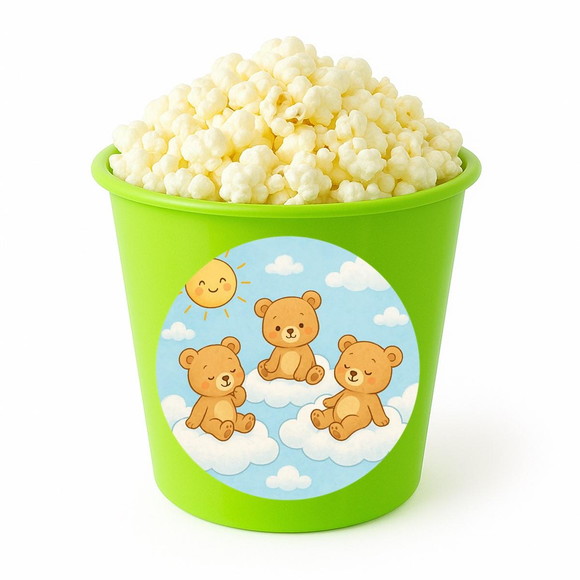 Balde de Pipoca Personalizado Infantil Ursinhos na Nuvem - Imagem 5
