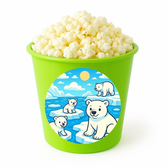 Balde de Pipoca Personalizado Infantil Ursos Polares - Imagem 5