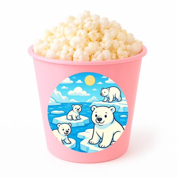 Balde de Pipoca Personalizado Infantil Ursos Polares - Imagem 3