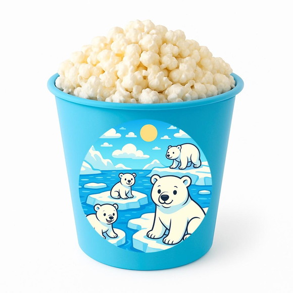 Balde de Pipoca Personalizado Infantil Ursos Polares - Imagem 2