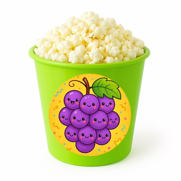 Balde de Pipoca Personalizado Infantil Uvinhas Fofas - Imagem 5