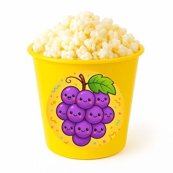 Balde de Pipoca Personalizado Infantil Uvinhas Fofas - Imagem 4