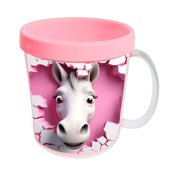 Caneca Acrílica Animais Fofos Fazenda Burro Apaixonado