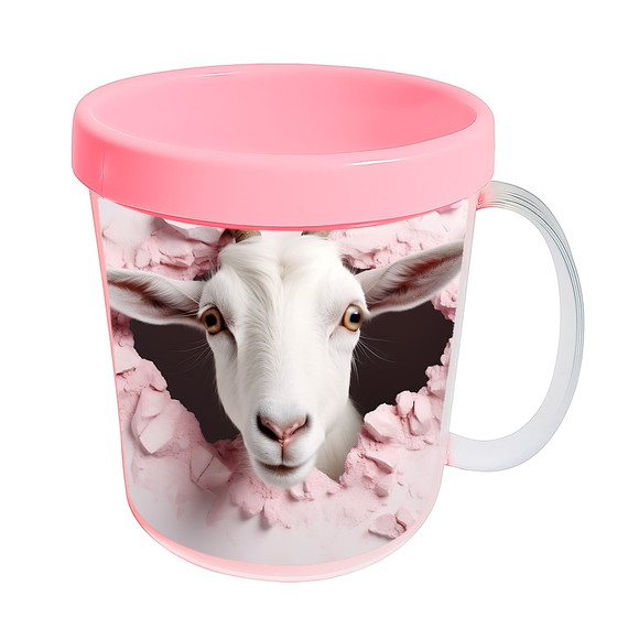 Caneca Acrílica Animais Fofos Fazenda Cabra Charmosa