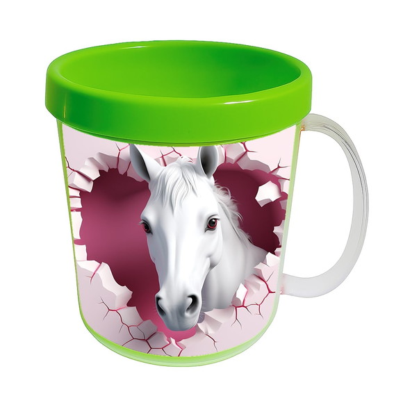 Caneca Acrílica Animais Fofos Fazenda Cavalo Apaixonado - Imagem 4