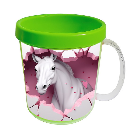 Caneca Acrílica Animais Fofos Fazenda Cavalo Charmoso - Imagem 4