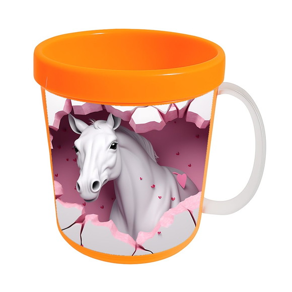 Caneca Acrílica Animais Fofos Fazenda Cavalo Charmoso - Imagem 5