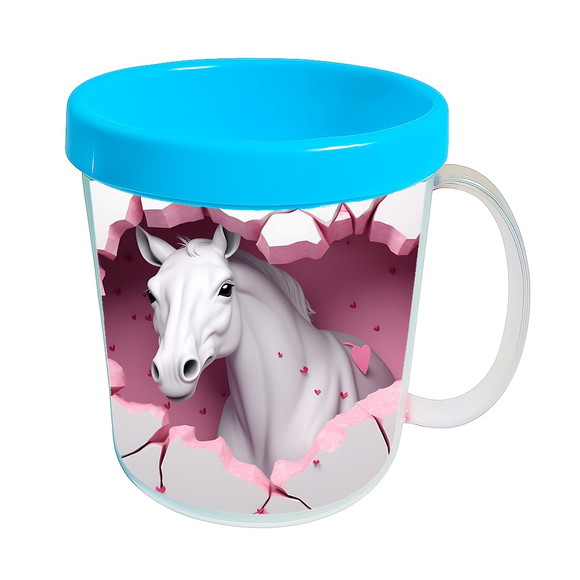 Caneca Acrílica Animais Fofos Fazenda Cavalo Charmoso - Imagem 2