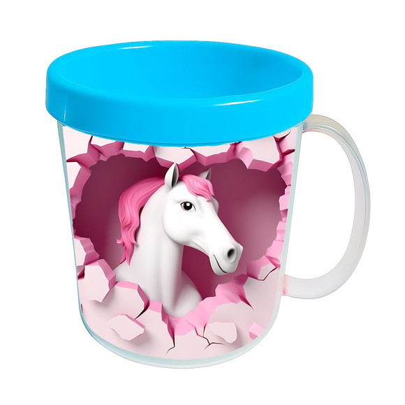 Caneca Acrílica Animais Fofos Fazenda Cavalo Encantador - Imagem 2