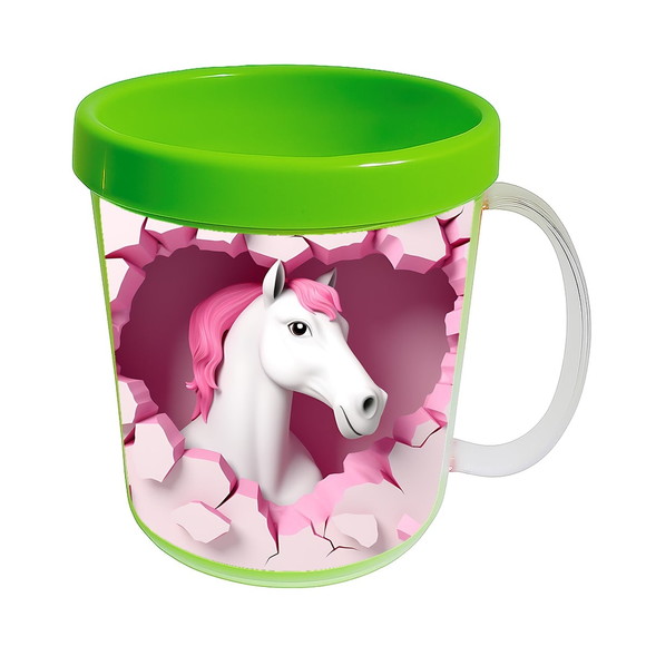 Caneca Acrílica Animais Fofos Fazenda Cavalo Encantador - Imagem 4