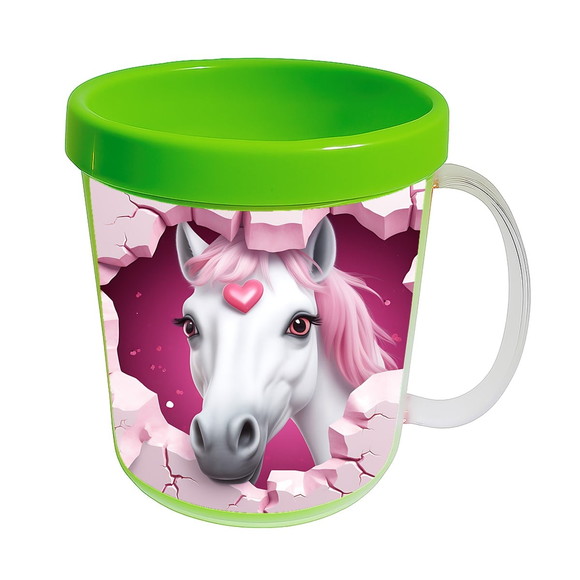 Caneca Acrílica Animais Fofos Fazenda Cavalo Fofo - Imagem 4