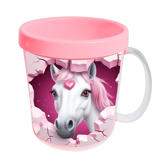 Caneca Acrílica Animais Fofos Fazenda Cavalo Fofo