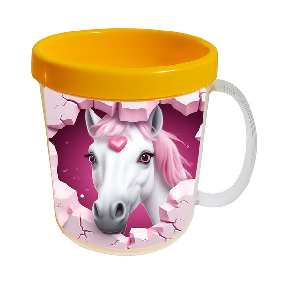 Caneca Acrílica Animais Fofos Fazenda Cavalo Fofo - Imagem 3