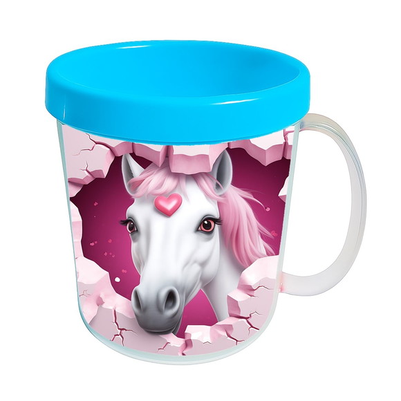 Caneca Acrílica Animais Fofos Fazenda Cavalo Fofo - Imagem 2