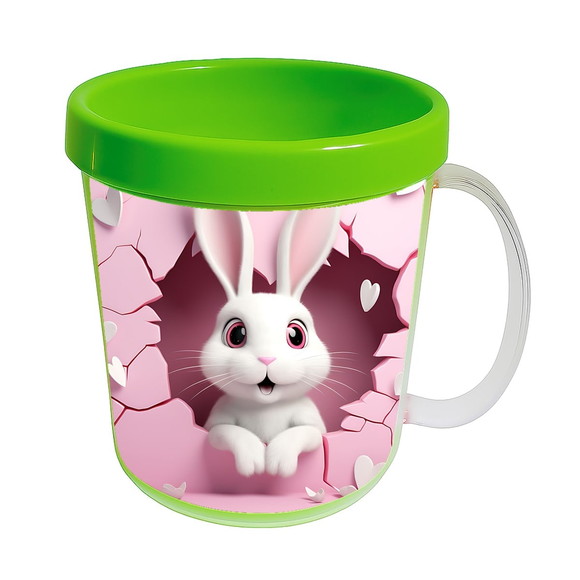 Caneca Acrílica Animais Fofos Fazenda Coelho Apaixonado - Imagem 4