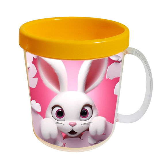 Caneca Acrílica Animais Fofos Fazenda Coelho Charmoso - Imagem 3