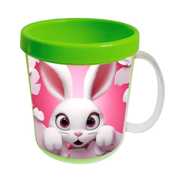 Caneca Acrílica Animais Fofos Fazenda Coelho Charmoso - Imagem 4