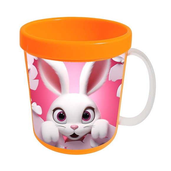 Caneca Acrílica Animais Fofos Fazenda Coelho Charmoso - Imagem 5