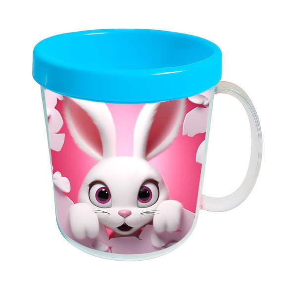 Caneca Acrílica Animais Fofos Fazenda Coelho Charmoso - Imagem 2