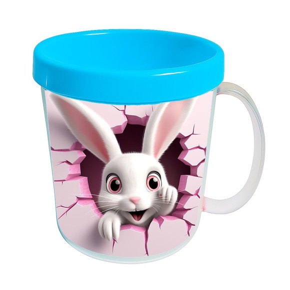 Caneca Acrílica Animais Fofos Fazenda Coelho Encantador - Imagem 2