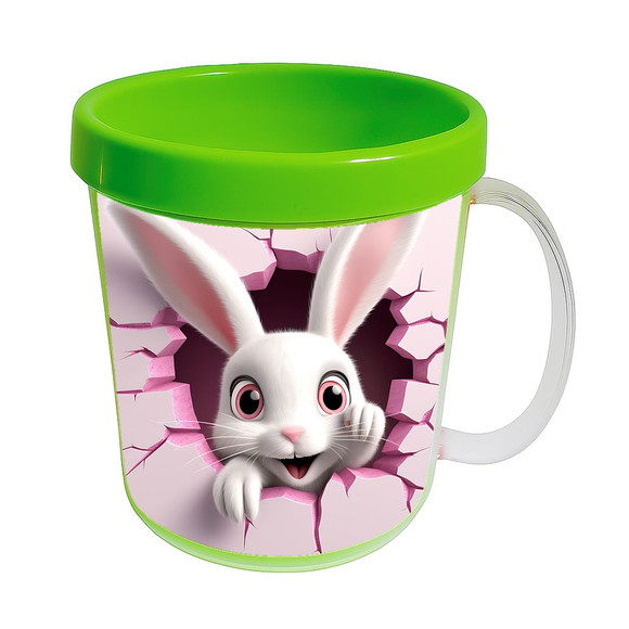 Caneca Acrílica Animais Fofos Fazenda Coelho Encantador - Imagem 4