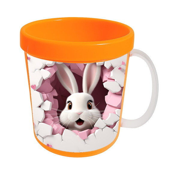 Caneca Acrílica Animais Fofos Fazenda Coelho Romântico - Imagem 5
