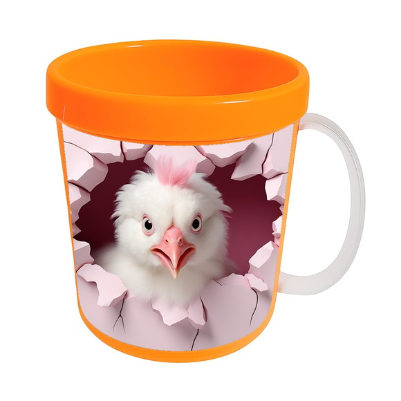 Caneca Acrílica Animais Fofos Fazenda Galinha Apaixonada - Imagem 5