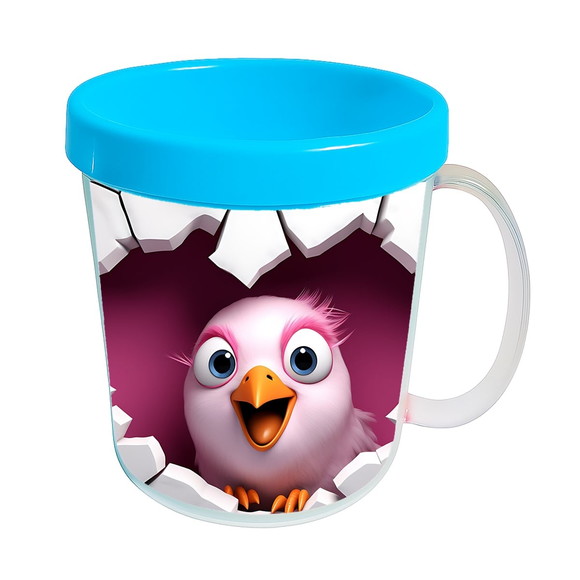Caneca Acrílica Animais Fofos Fazenda Galinha Charmosa - Imagem 2