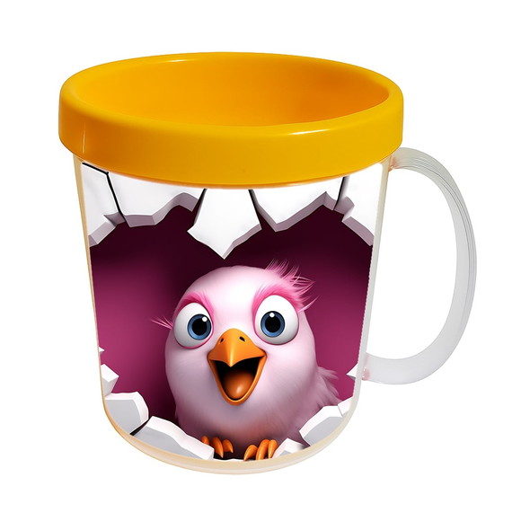 Caneca Acrílica Animais Fofos Fazenda Galinha Charmosa - Imagem 3