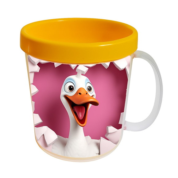 Caneca Acrílica Animais Fofos Fazenda Ganso Apaixonado - Imagem 3