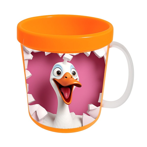 Caneca Acrílica Animais Fofos Fazenda Ganso Apaixonado - Imagem 5