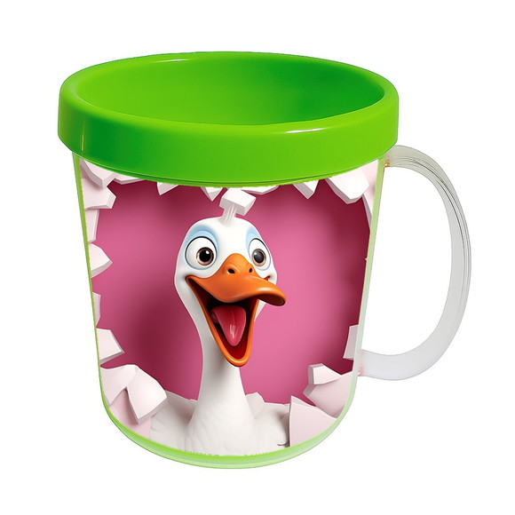 Caneca Acrílica Animais Fofos Fazenda Ganso Apaixonado - Imagem 4