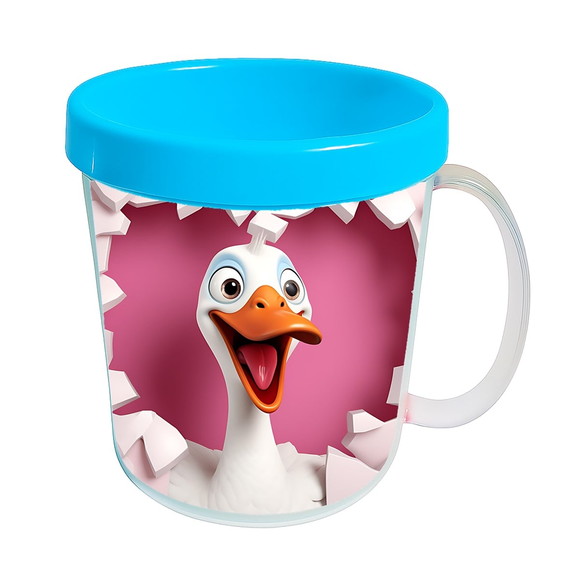 Caneca Acrílica Animais Fofos Fazenda Ganso Apaixonado - Imagem 2