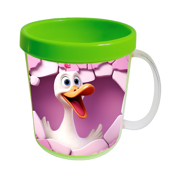 Caneca Acrílica Animais Fofos Fazenda Ganso Romântico - Imagem 4