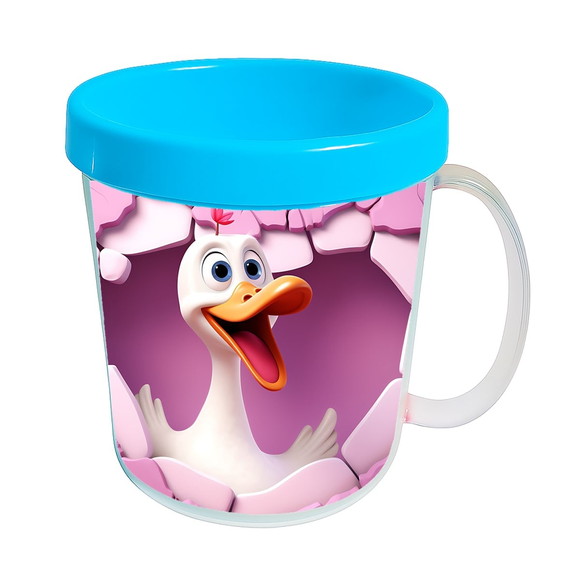 Caneca Acrílica Animais Fofos Fazenda Ganso Romântico - Imagem 2